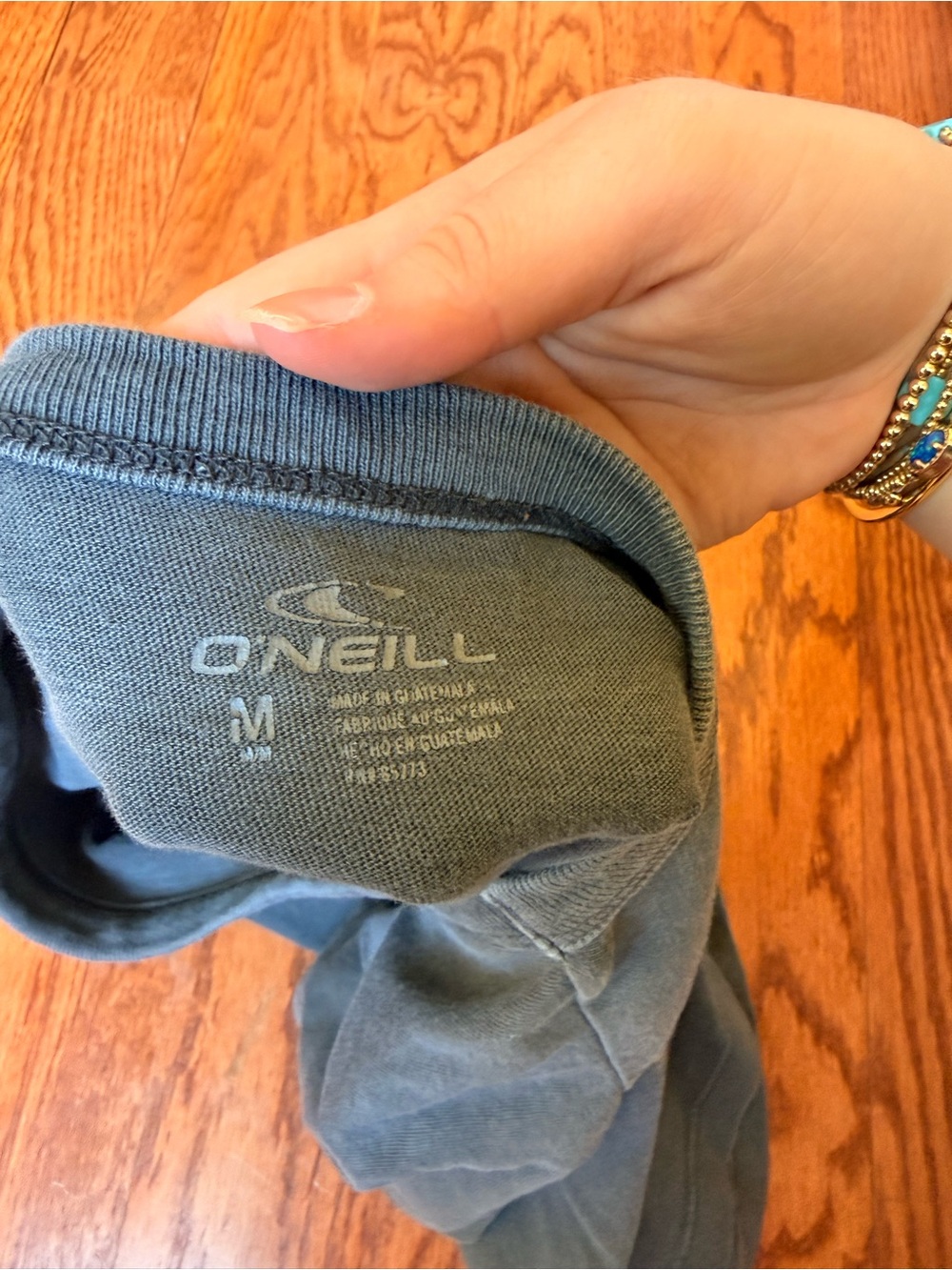O'Neill Blue Cropped Tee with White Surf Circle Logo - Picture 3 of 3